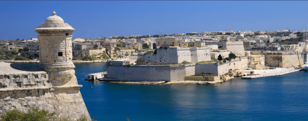 A picture of the grand harbour in Malta.
